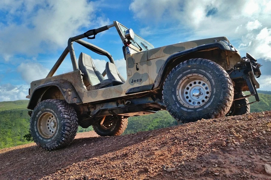 Jeep Wrangler with beadlock rims