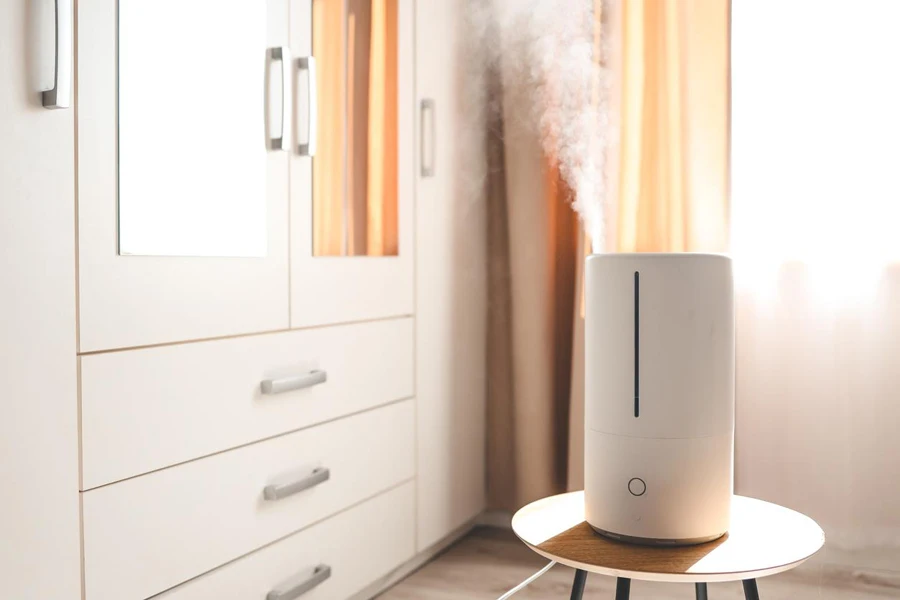 Modern Humidifier on a Table in the Living Room