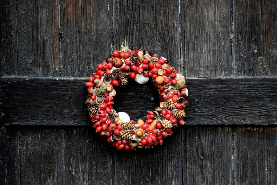 Red and Brown Fruits Wreath