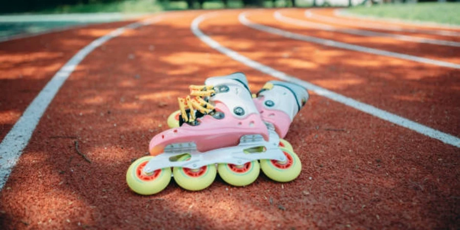 Roller-Blades Placed on the Sports Field