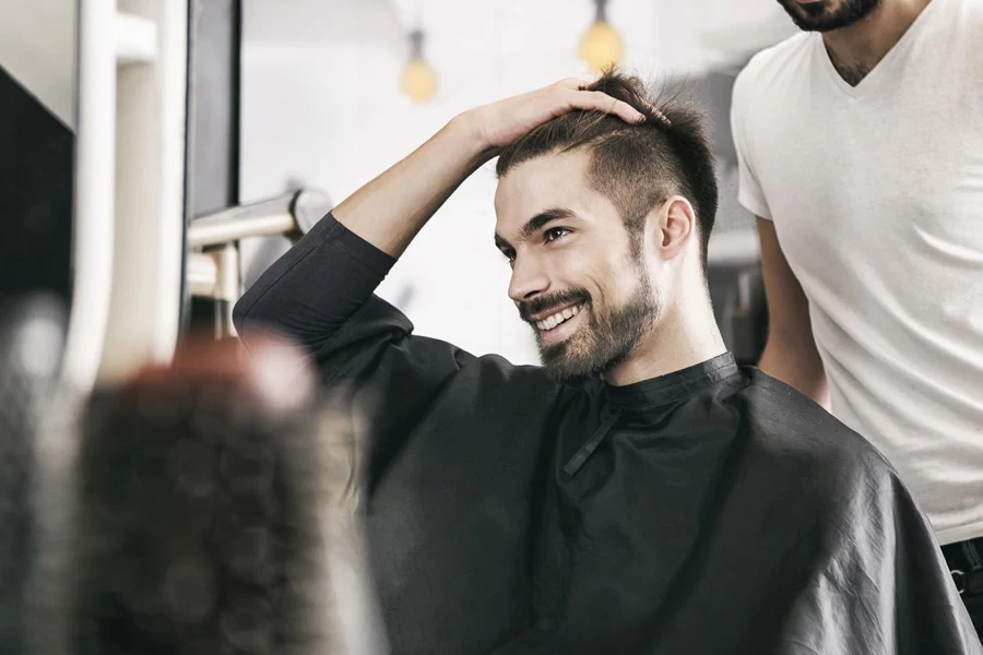 Satisfied customer at the hair salon