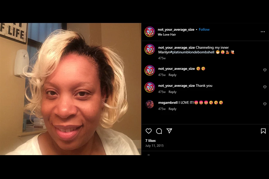 Screenshot of a beautiful black woman with a bombshell bob