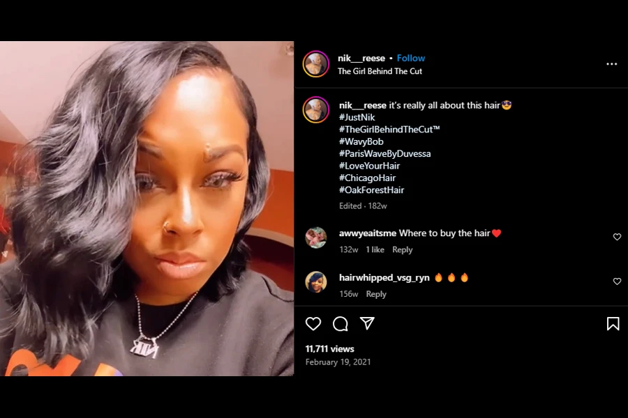 Screenshot of a woman killing the wavy bob look