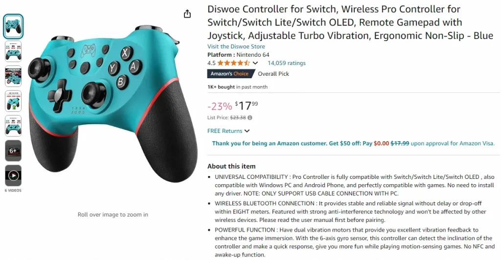 Screenshot of this product in Amazon