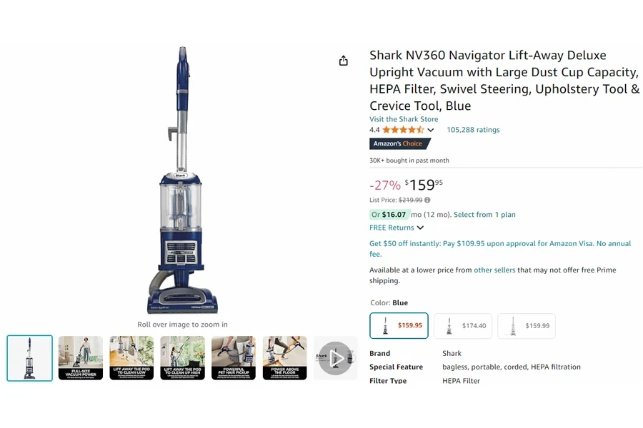 Shark Navigator Professional Anti-Allergy NV360 vacuum