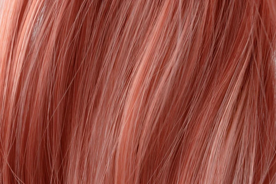 Strawberry blonde curly hair texture close-up