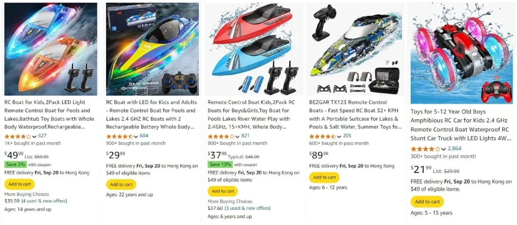 Top-selling game racing boats