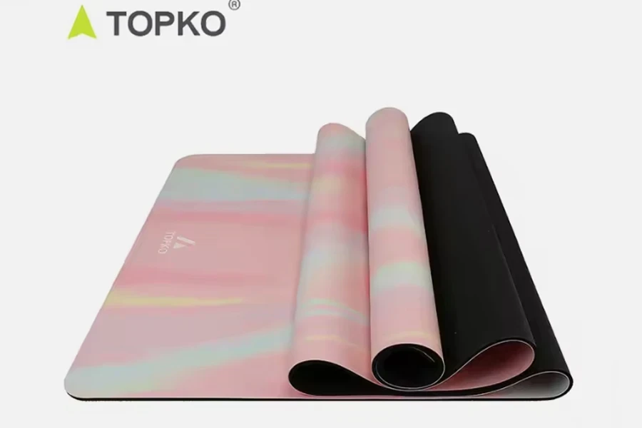 Topko Custom Logo from 50PCS New Design Printing Colorful PU Rubber Yoga Mat Fitness Non-slip Natural Rubber Yoga Mats