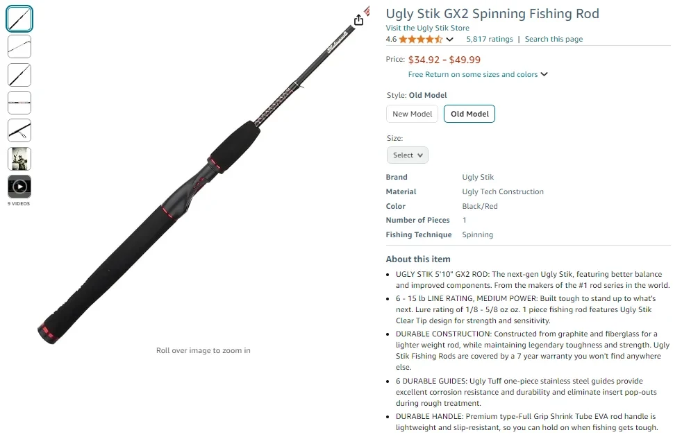 Ugly Stik GX2 Spinning Rod