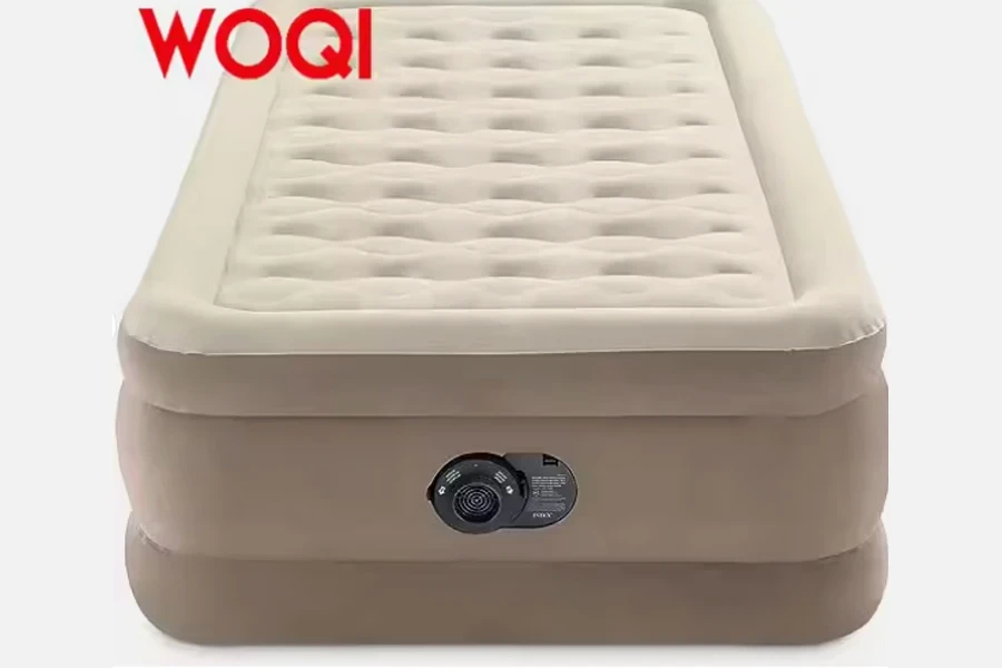 WOQI Single Inflatable Mattress with Built-in Pump - Flocked, Easy to Inflatable, Waterproof Portable Inflatable Bed