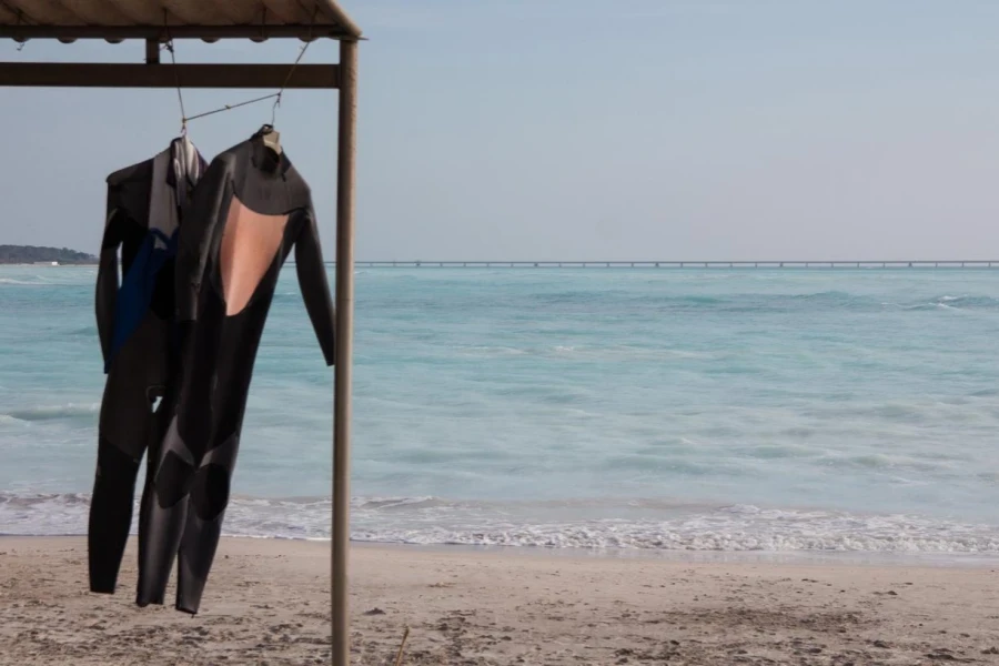 Wet Suits Drying Out in the Sun