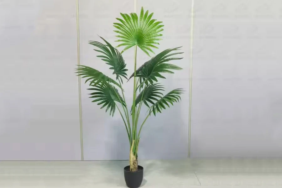 Wholesale Artificial Potted Palm Tree - Faux Livistona Chinensis for Home and Outdoor Decoration