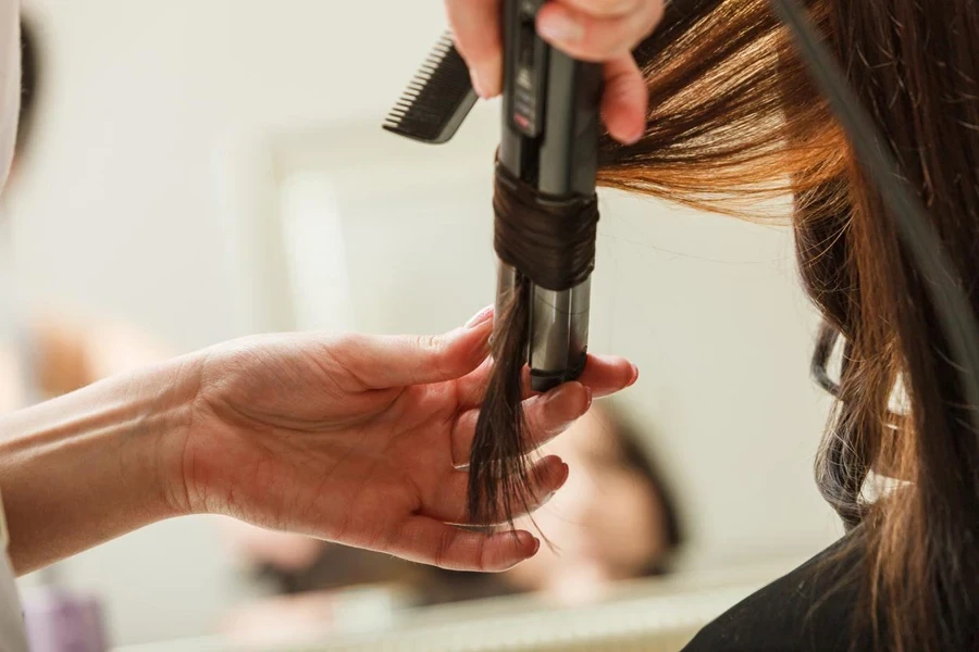 Woman Doing Hairstyle