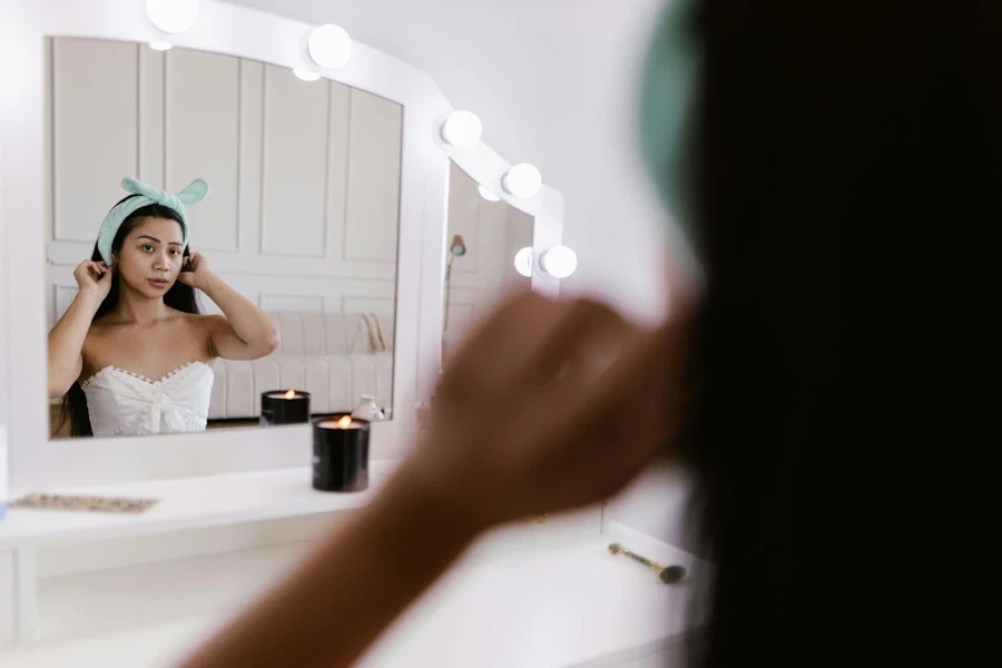 Woman Putting on Makeup