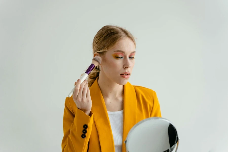 Woman Putting on Makeup