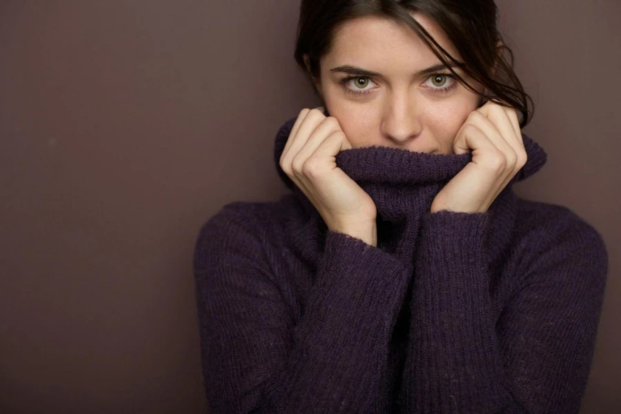 Woman in Turtleneck Sweater