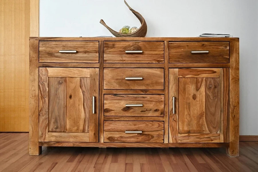 Wooden Storage Cabinet with Drawers