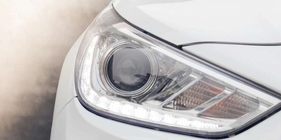 a white car headlight