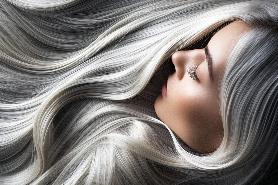 ai generated, silver hair, woman