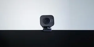 black webcam attached