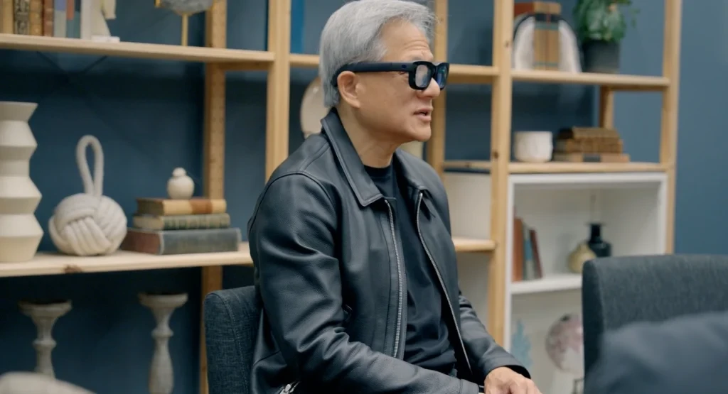 Jensen Huang wearing Meta Orion glasses