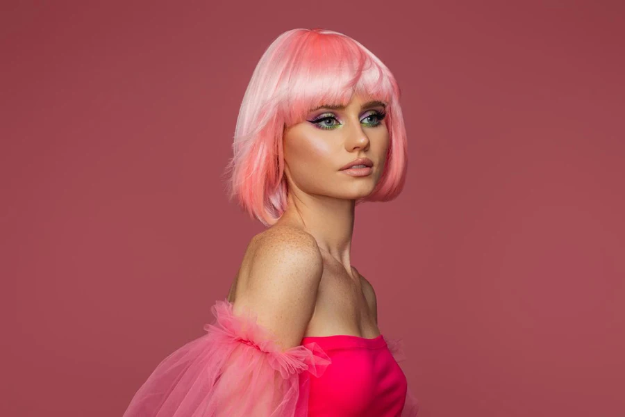 pink wig