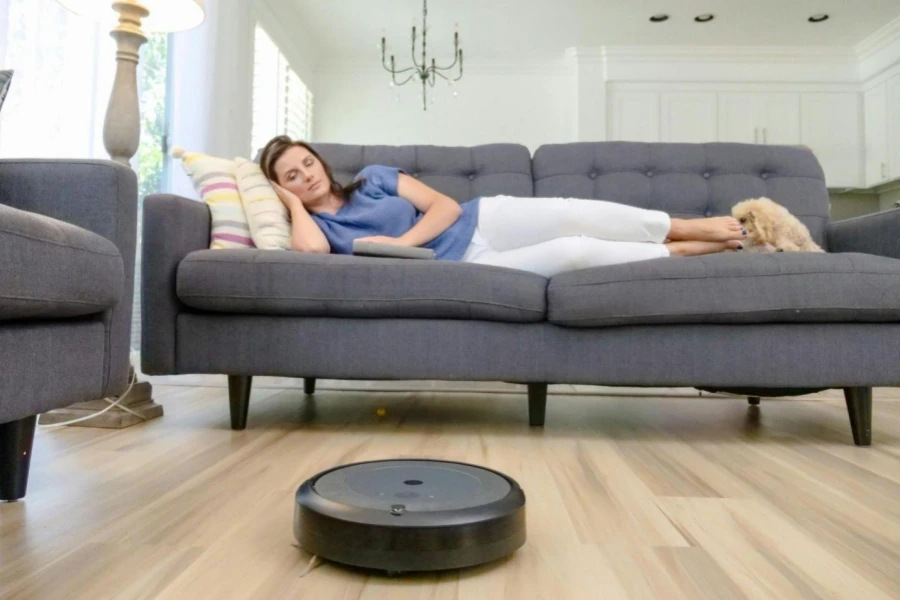 robotic vacuum cleaner cleaning the floor