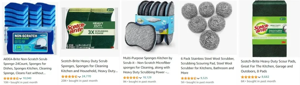 the sponges & scouring pads