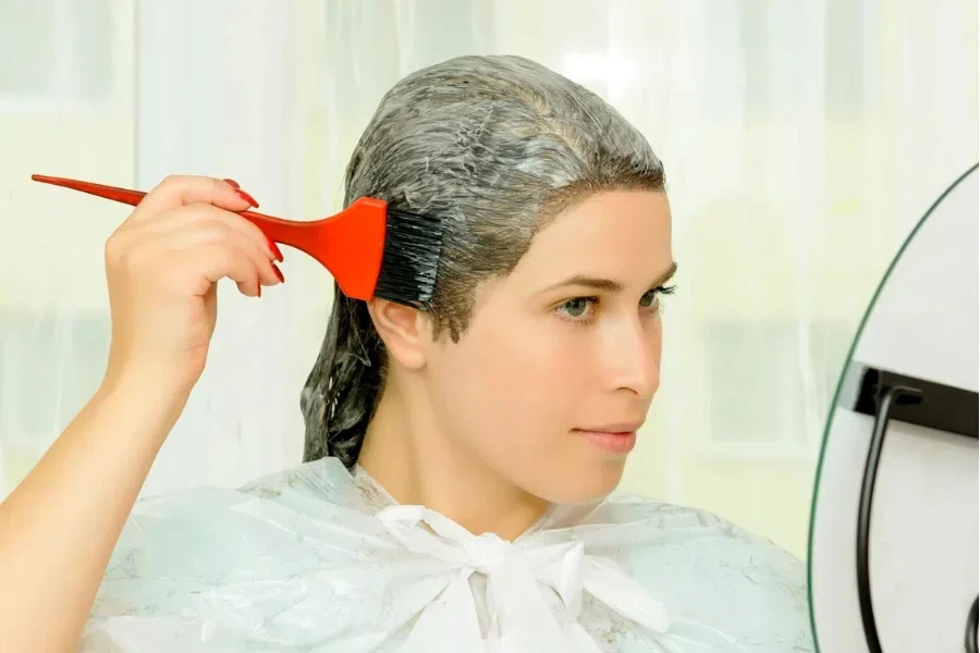 Woman getting beauty treatment at a hair saloon