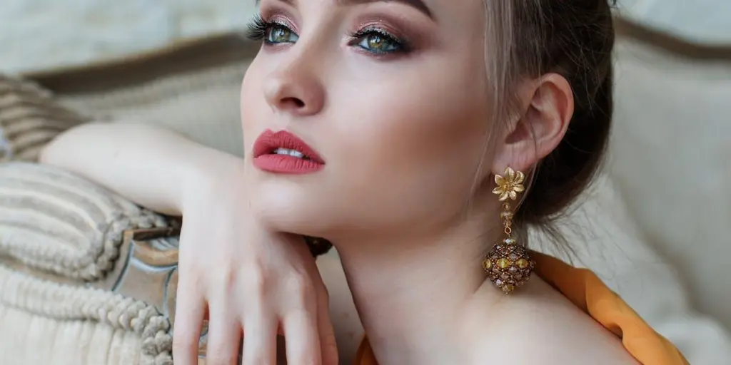 Woman taking a selfie in beautiful makeup