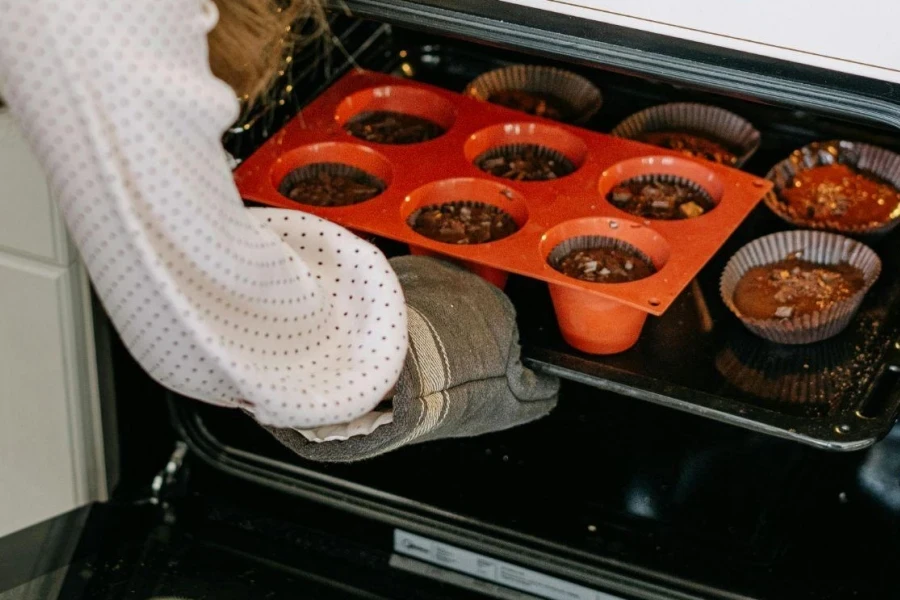 A Woman Baking at the Kitchen