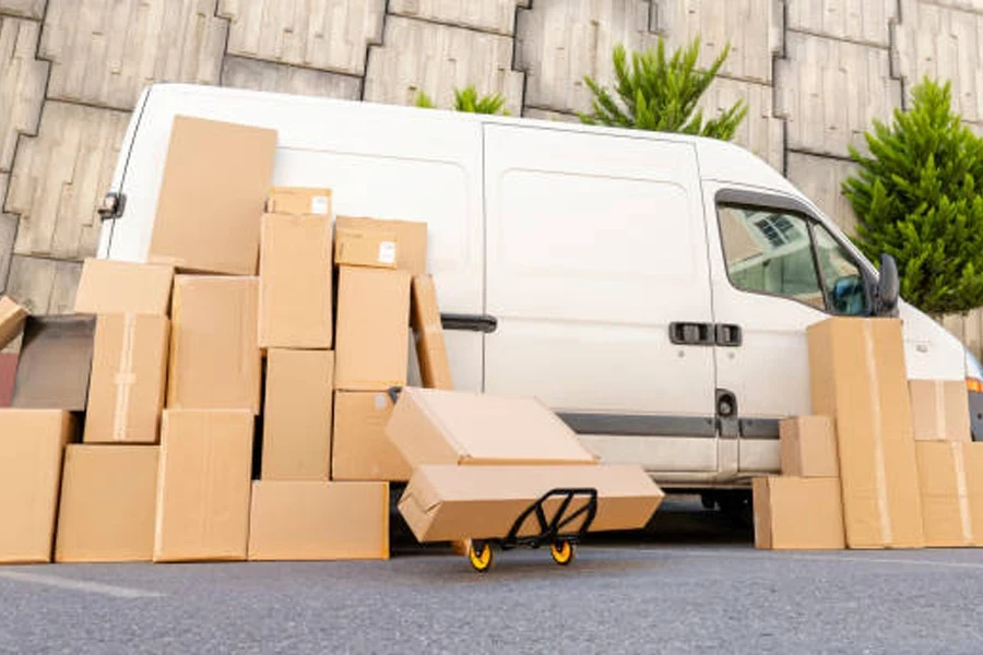 A delivery truck ready to ship small packages