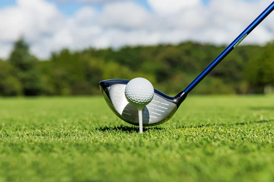 A golf course with beautiful fresh greenery