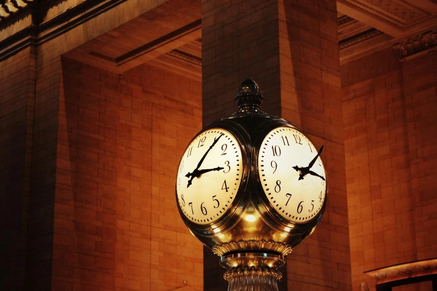 A large clock with a couple of hands