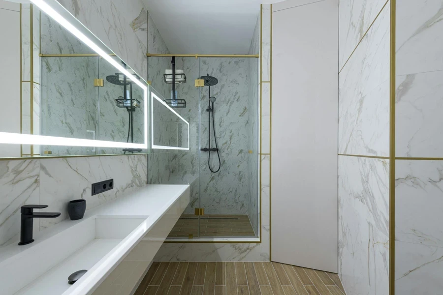 Bathroom LED mirrors eliminate the need for extra lighting