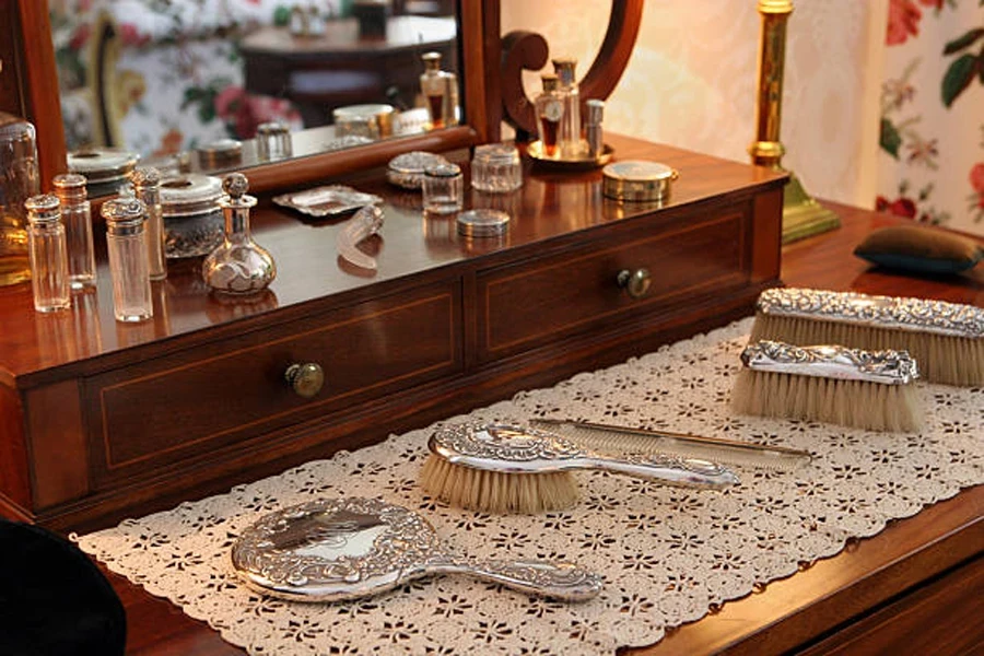 Beauty Products on Antique Dressing Table