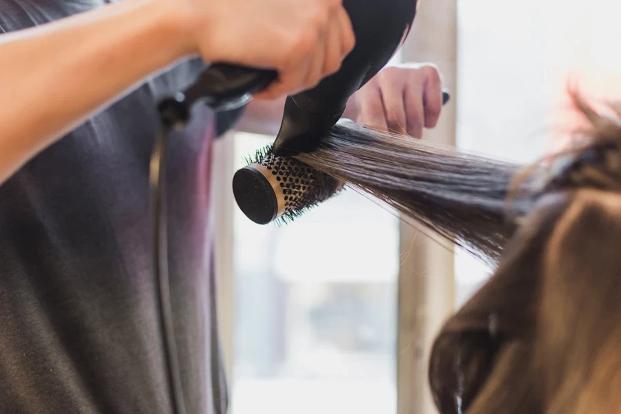 Blow Drying On Round Brush