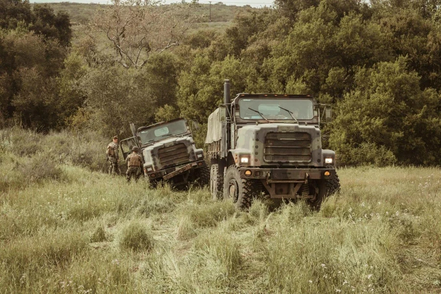 Brake drums are used on military vehicles traversing in dirty and rugged terrain