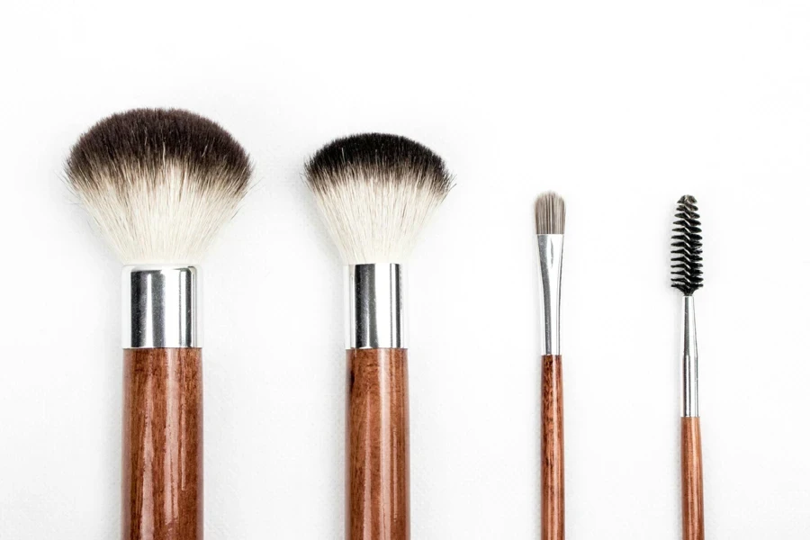 Brown and Silver Makeup Brush Set