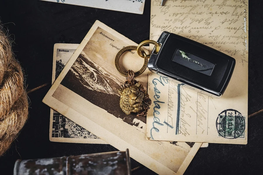 Car Key and Postcard