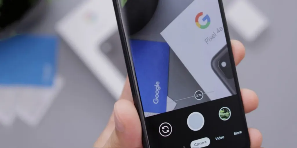 Close-up of a phone with Google on the browser