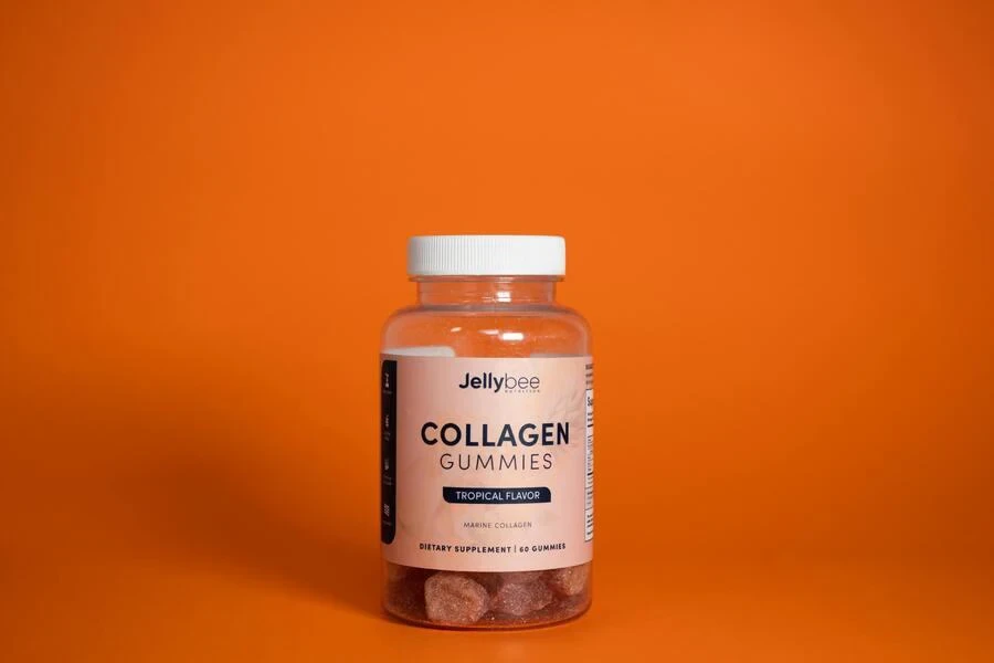 Collagen gummies in a container