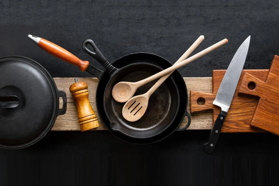 Cooking Sets in Black Background