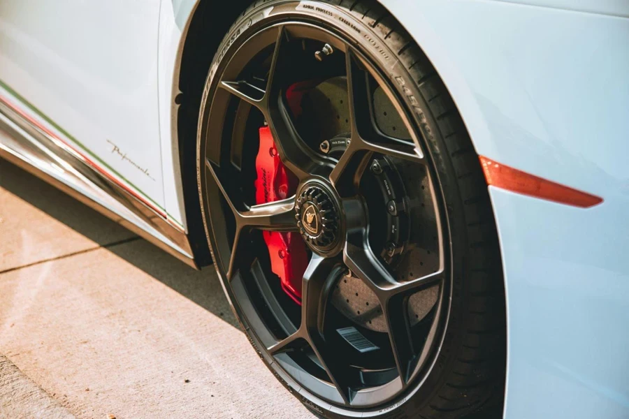 Disc brakes on a Lamborghini