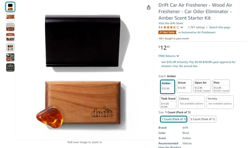 Drift Car Air Freshener – Wood Air Freshener