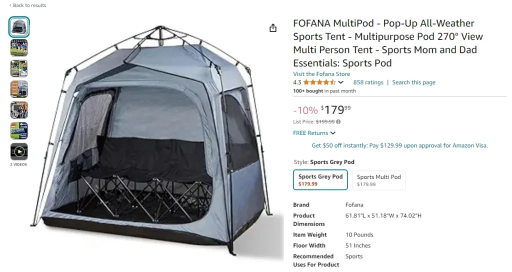 FOFANA MultiPod - Pop-Up All-Weather Sports Tent