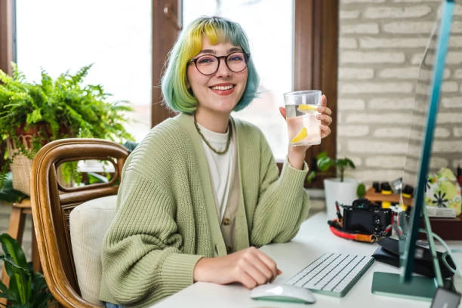 Girl with Colorful Hair