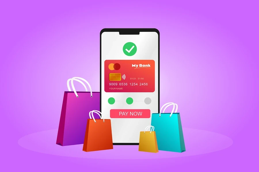 Illustration of online shopping payment