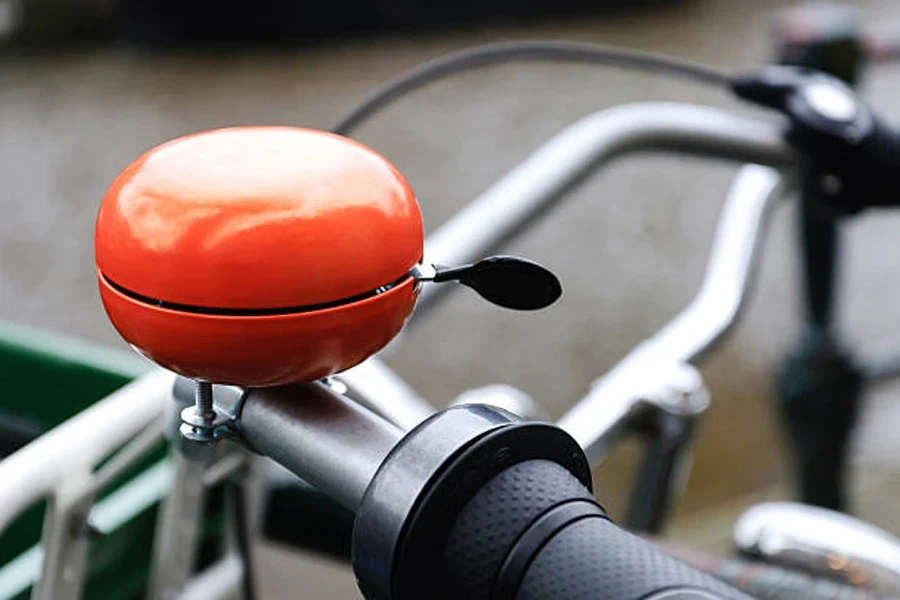 Large size orange bicycle bell with loud noise maker