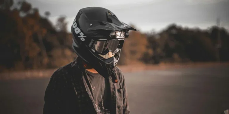 Man wearing helmet